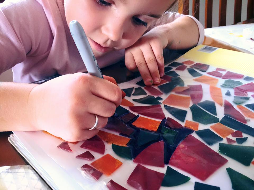 Kid Craft: Stained Glass Pasta Window