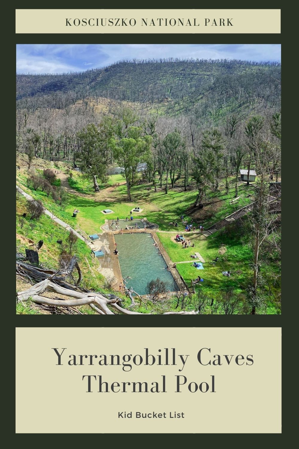 Yarrangobilly Caves Thermal Pool with kids