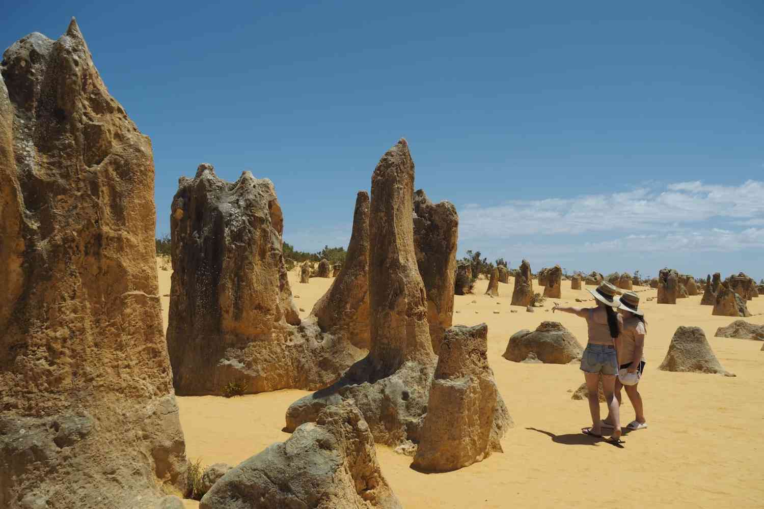 Sunshine and her cousin explore The Pinnacles WA on foot.