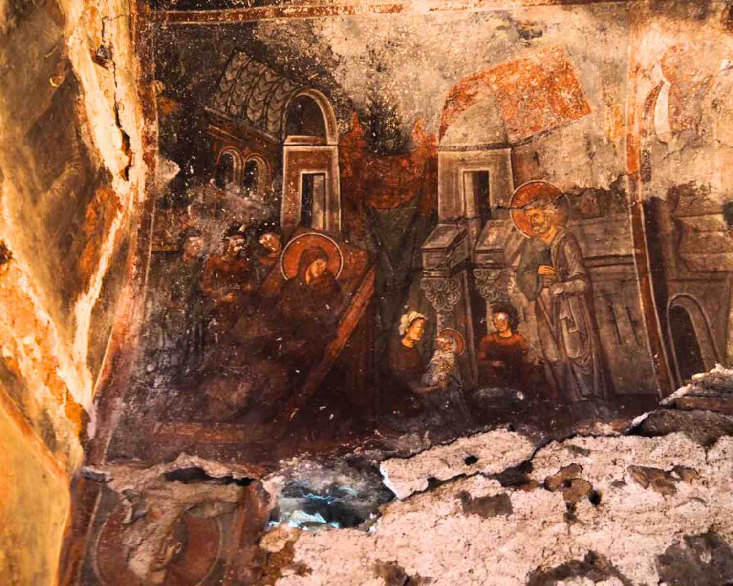 Frescos inside the Cave Church