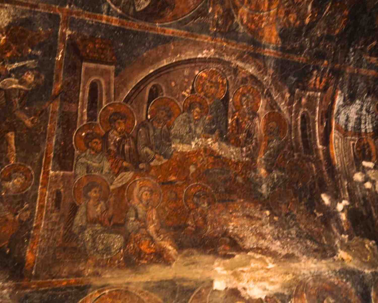 More of the frescoes inside the cave churches