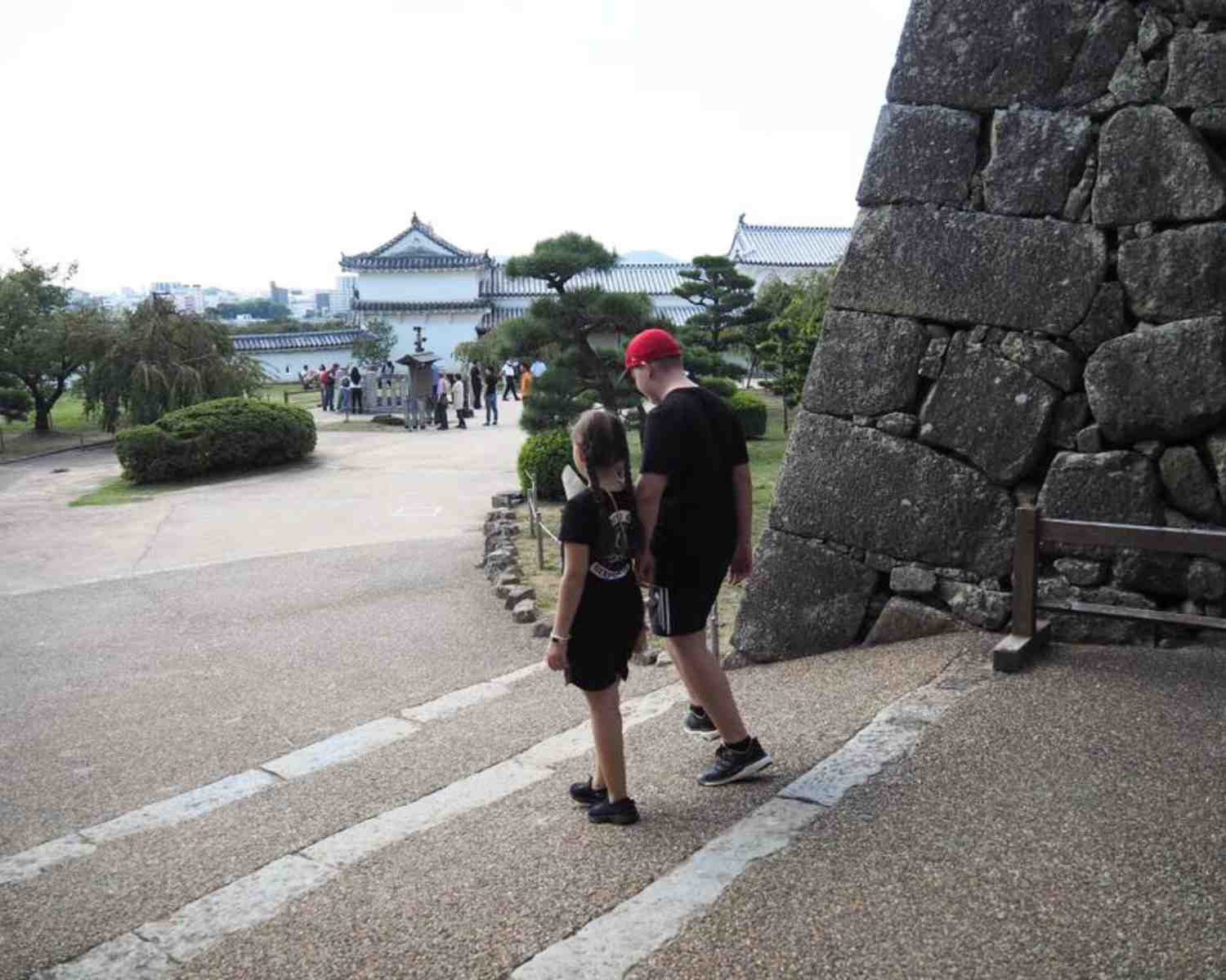 The pathways to Himeji Castle in Japan