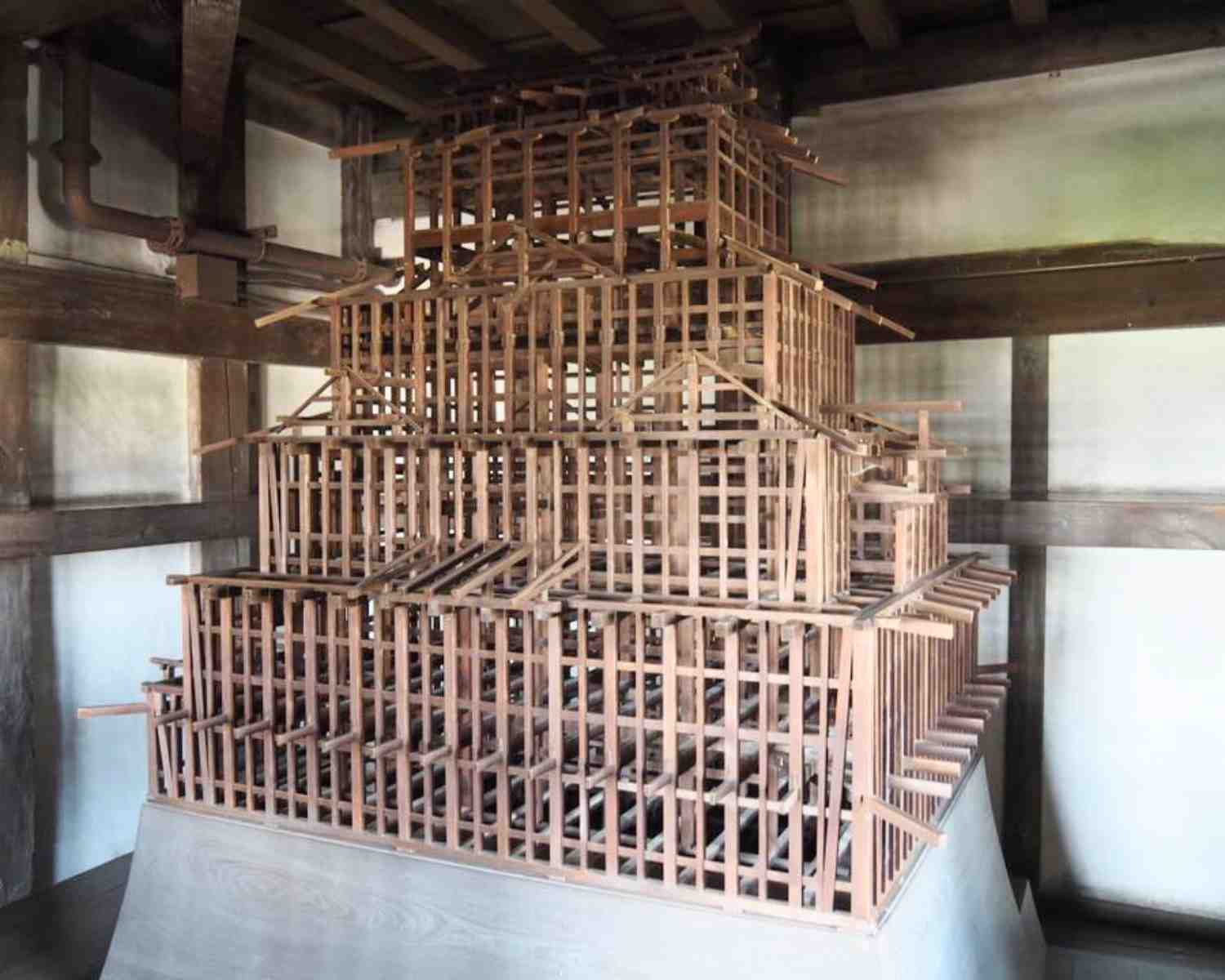 The wooden frame of Himeji Castle