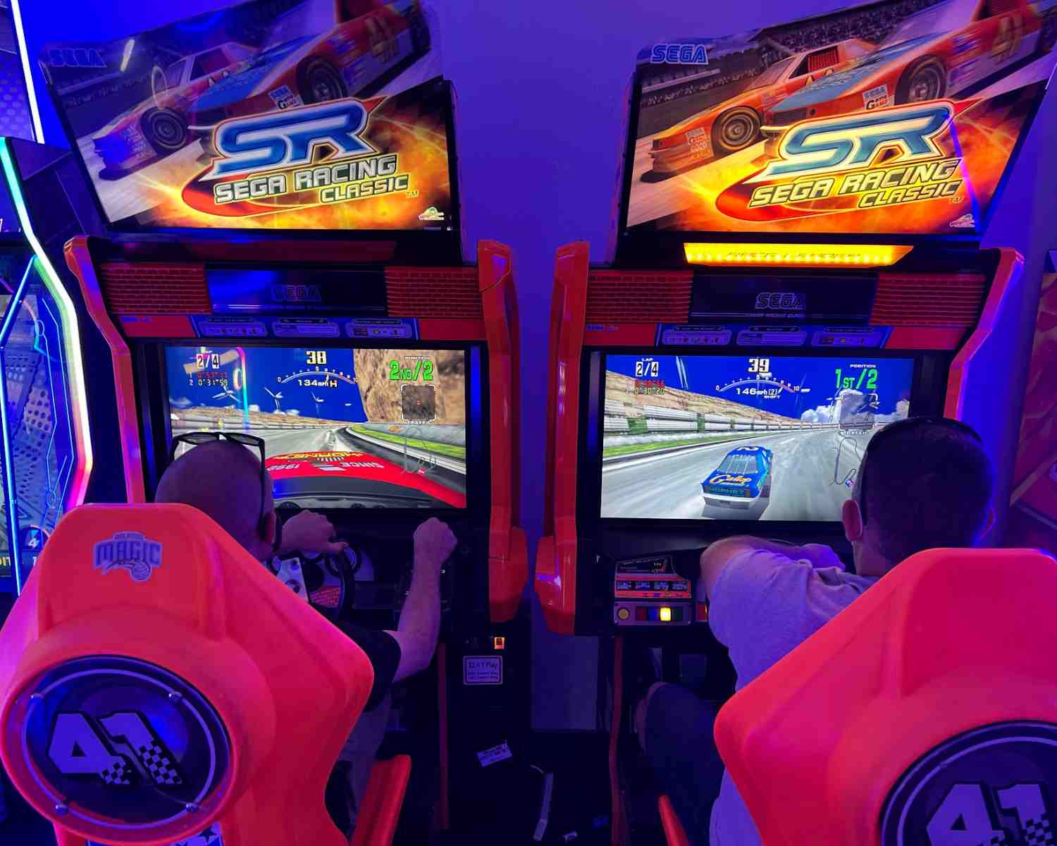 Racing cars at the arcade