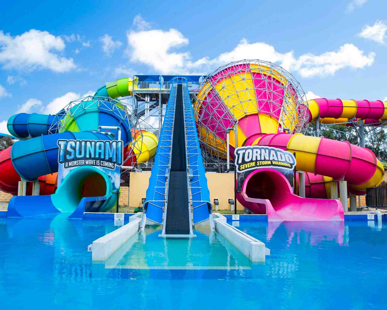 Family day out at Adventure Park Geelong Water Park with kids