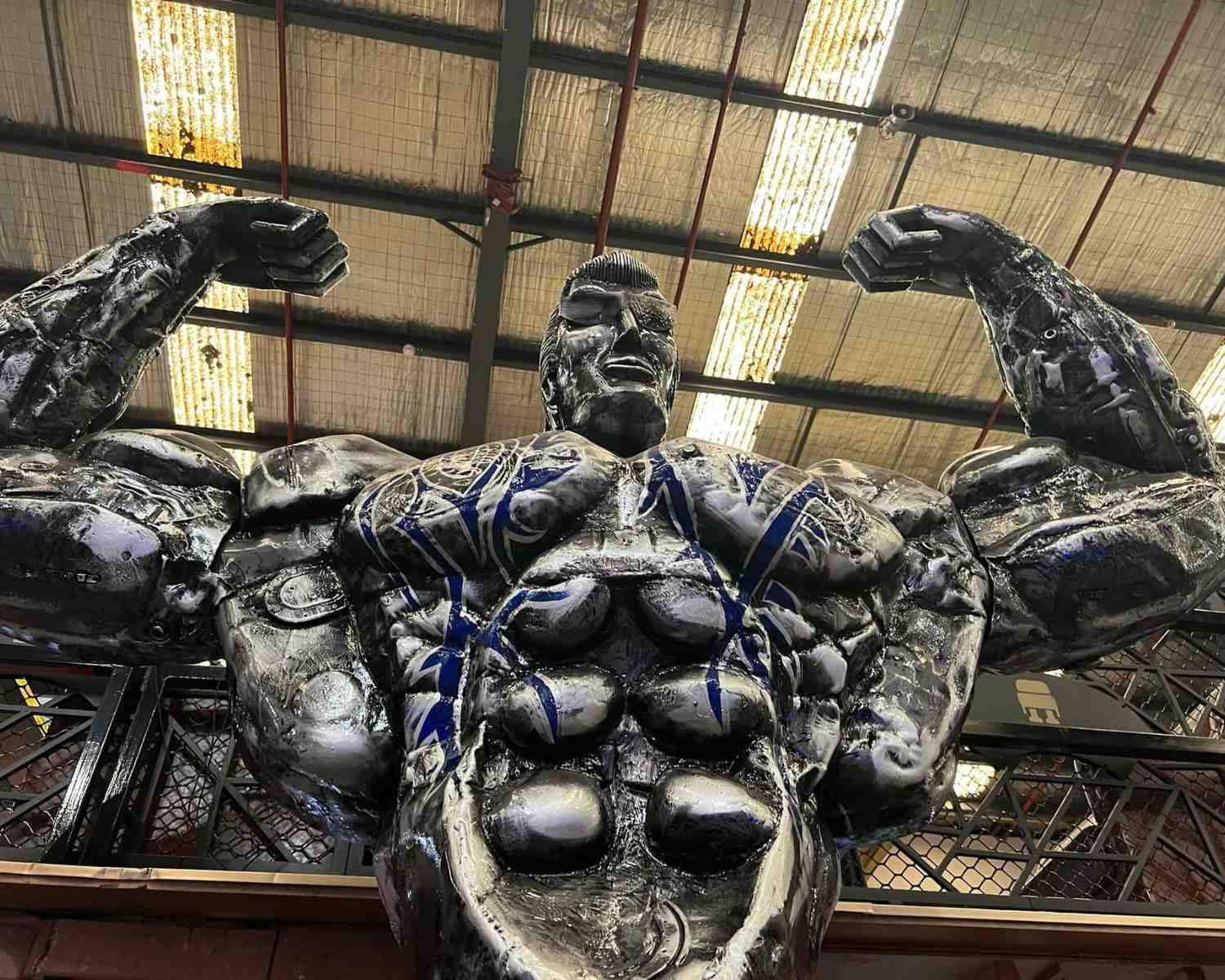 Muscle Man in the Metal Art Exhibit