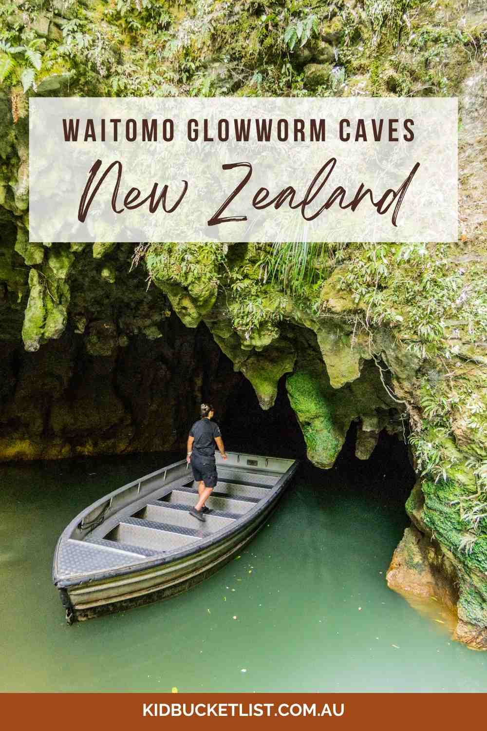 Exploring Waitomo Glowworm Caves with kids